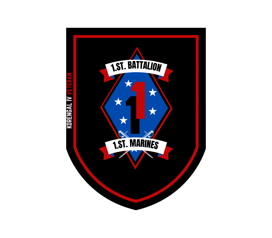 Korengal IV VETERAN támogatói 1St. Battalion 1St. Marines felvarró